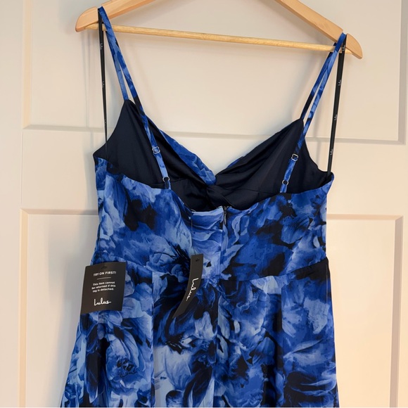 Lulus Beautiful Soul Blue Floral Print Twist-Front Maxi Dress - NWT - Picture 11 of 11